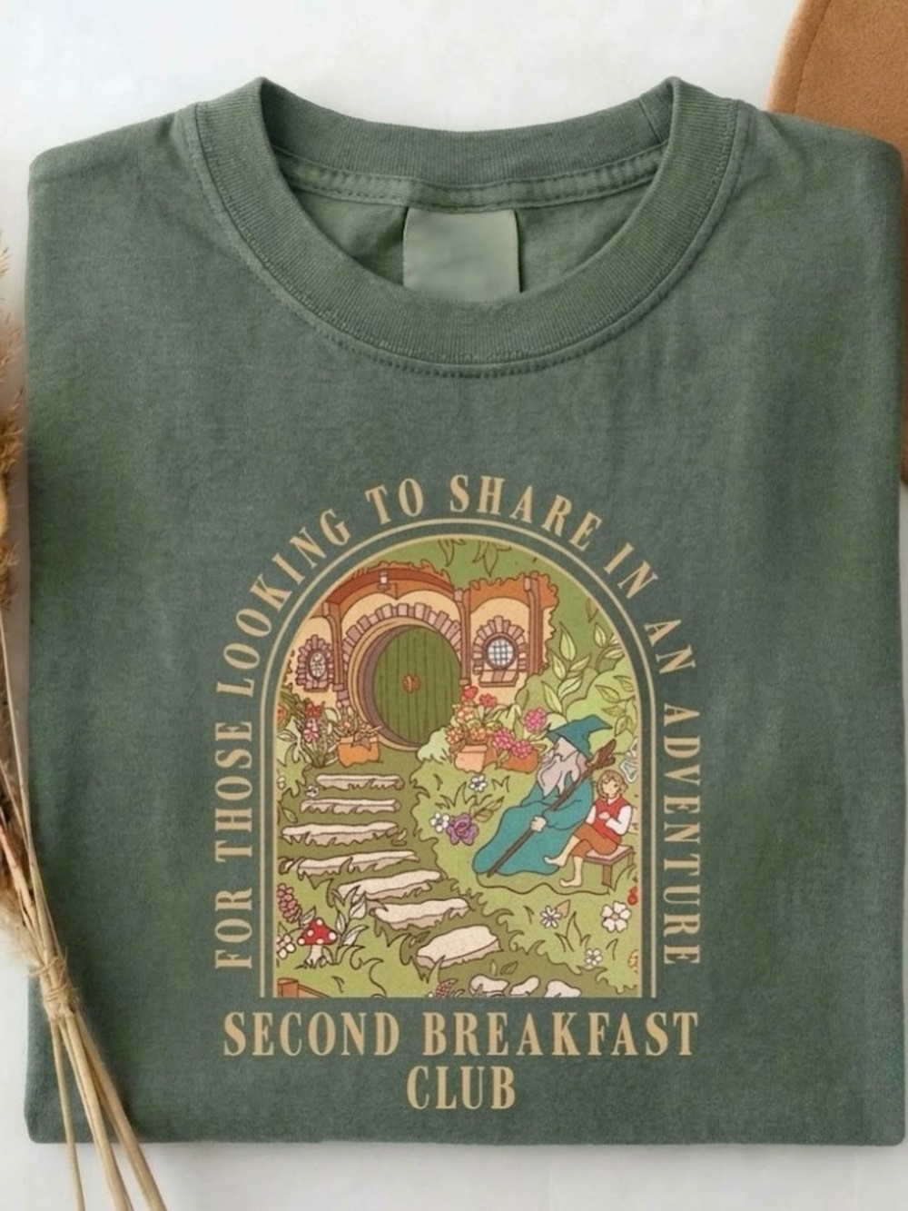 Second Breakfast Club Comfort colors Graphic Tee Cozy Fantasy Adventure Bookish
